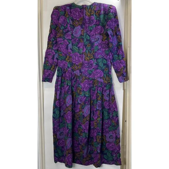VTG Patty O'Neil Womens S purple Long Sleeves Cottage Core Whimsy Goth Dress - Picture 2 of 8